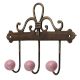 Pink Crackle Ceramic Iron Hooks